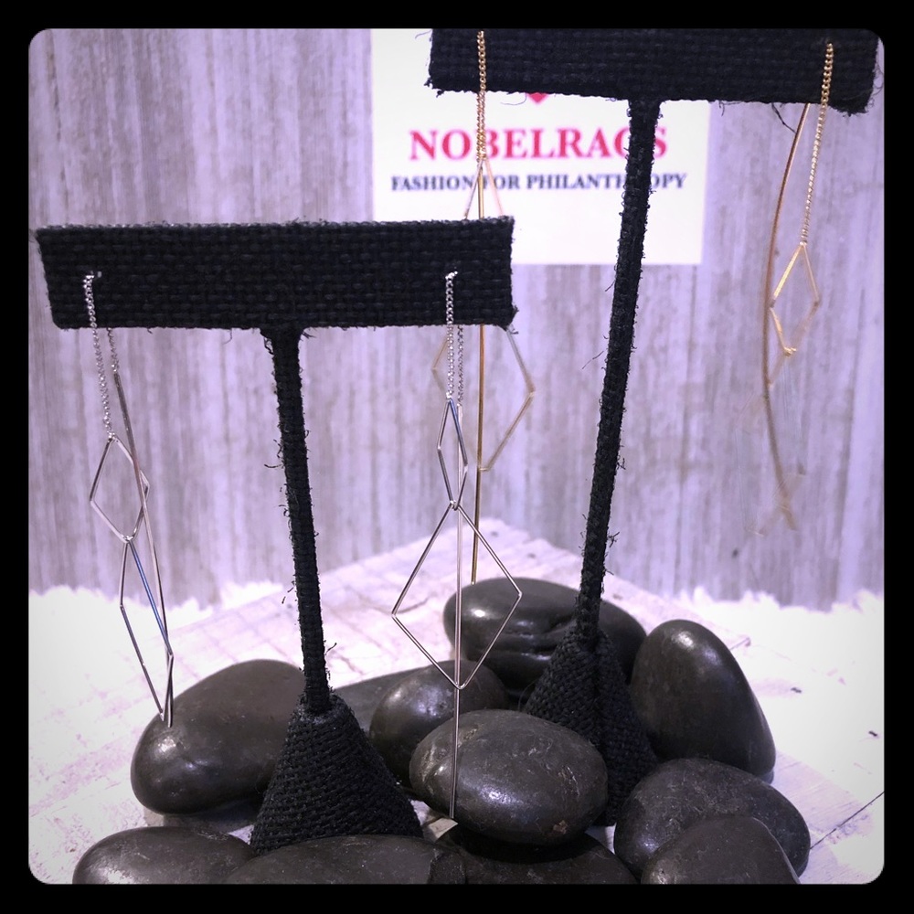 Threader Earrings TrIangle Drop